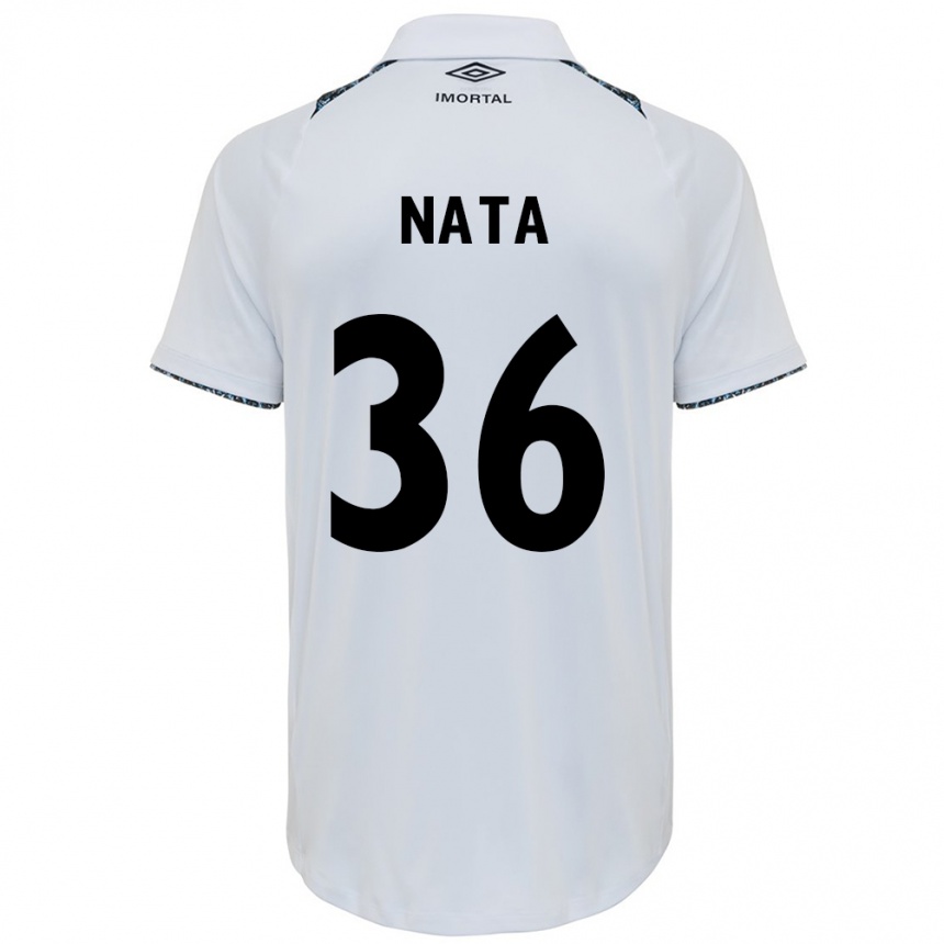 Men Football Natã #36 White Blue Away Jersey 2024/25 T-Shirt Za