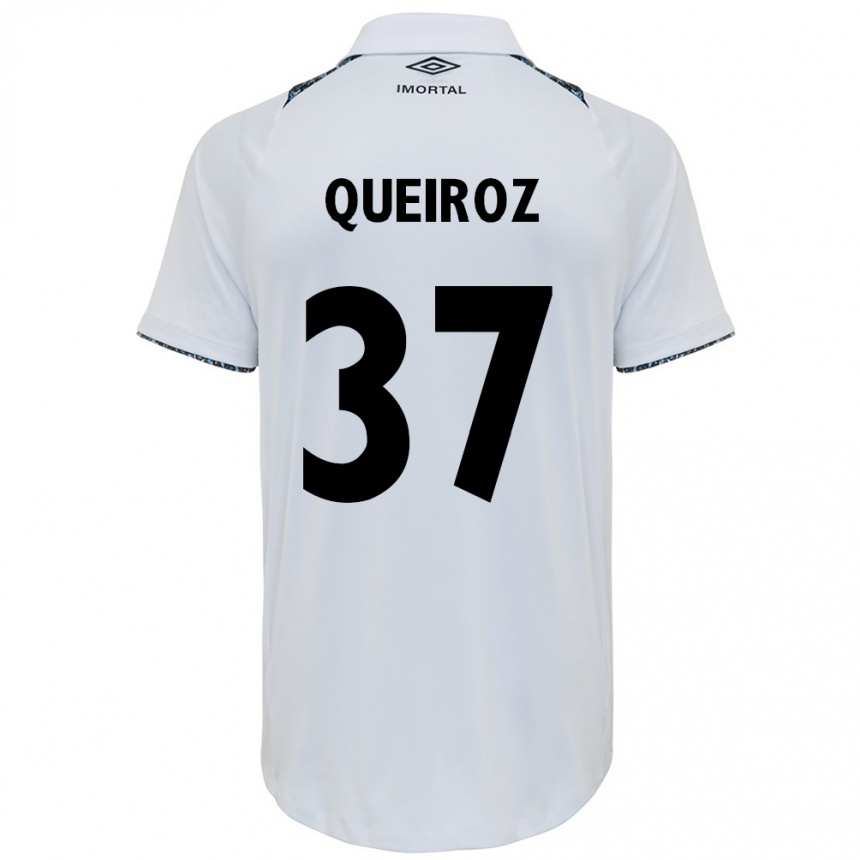 Men Football Du Queiroz #37 White Blue Away Jersey 2024/25 T-Shirt Za