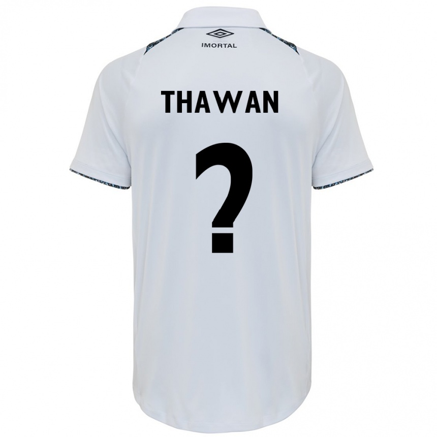 Men Football Athos Thawan #0 White Blue Away Jersey 2024/25 T-Shirt Za