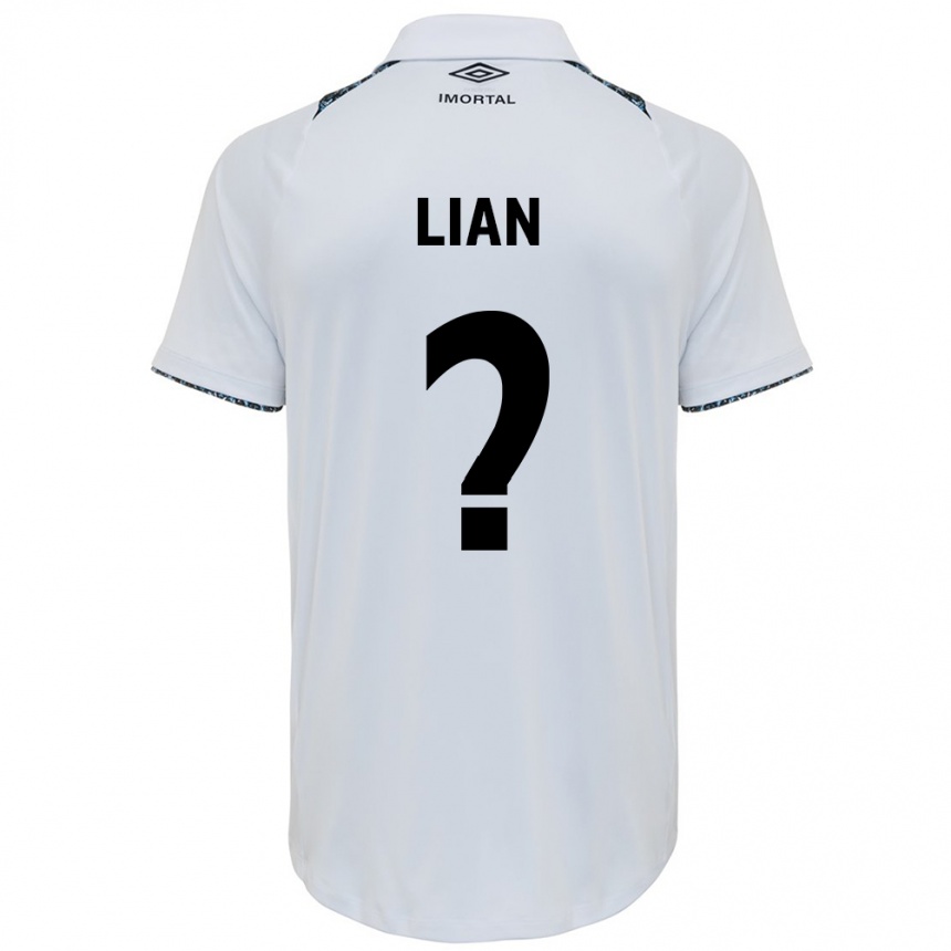 Men Football Lian #0 White Blue Away Jersey 2024/25 T-Shirt Za