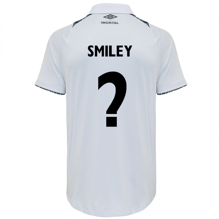 Men Football Smiley #0 White Blue Away Jersey 2024/25 T-Shirt Za