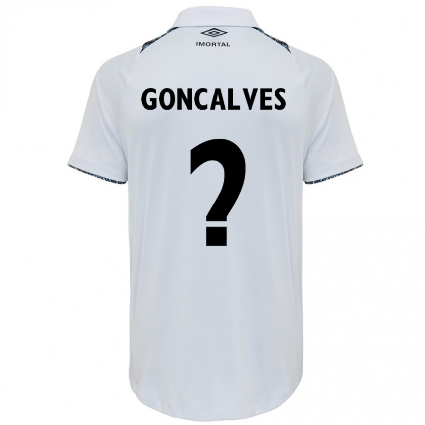 Men Football Matheus Gonçalves #0 White Blue Away Jersey 2024/25 T-Shirt Za