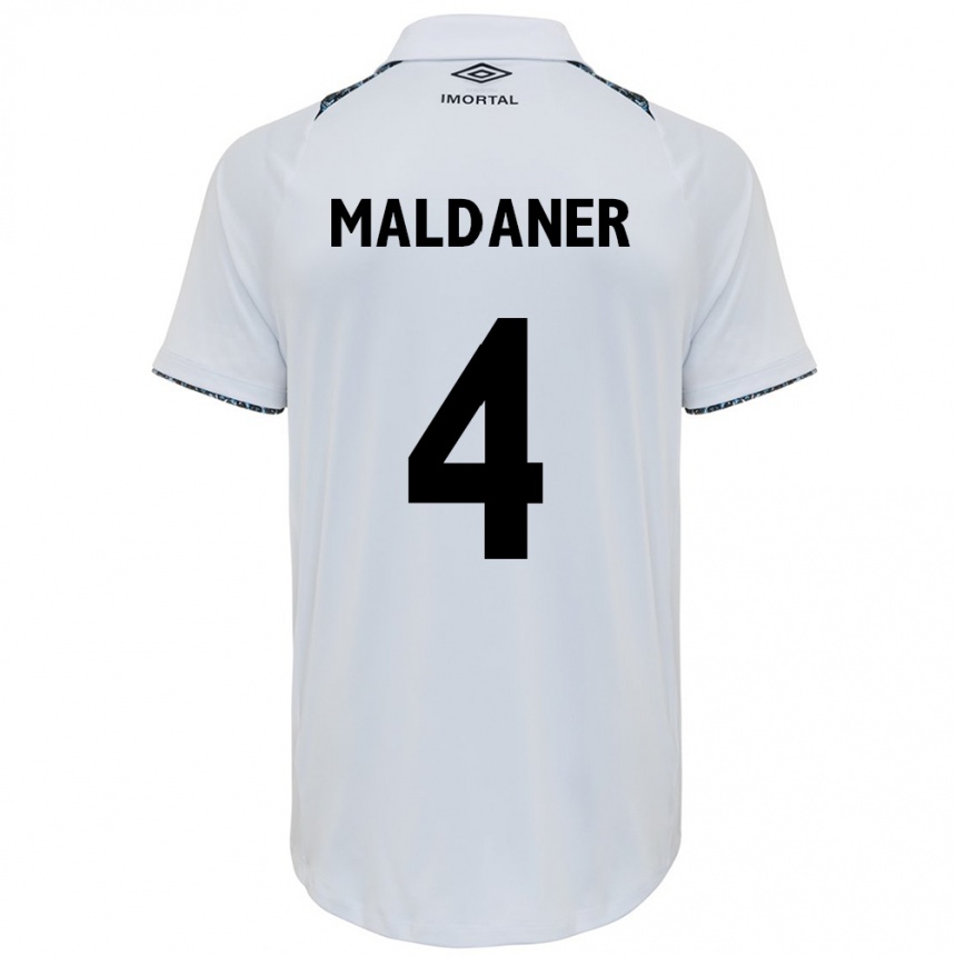 Men Football Pati Maldaner #4 White Blue Away Jersey 2024/25 T-Shirt Za