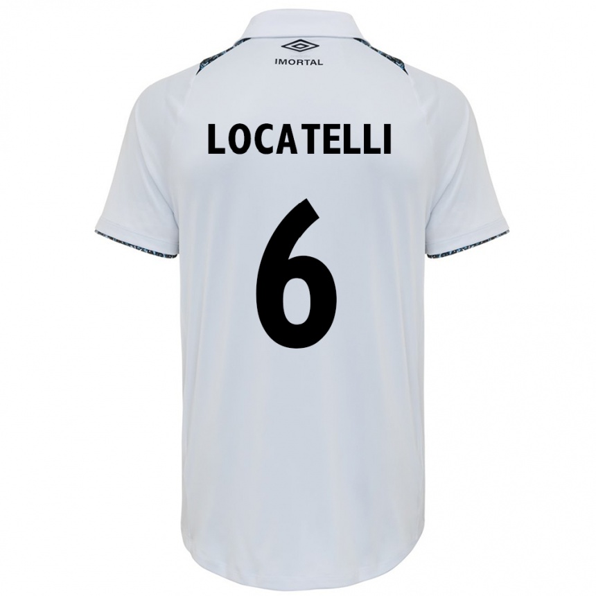 Men Football Natane Locatelli #6 White Blue Away Jersey 2024/25 T-Shirt Za