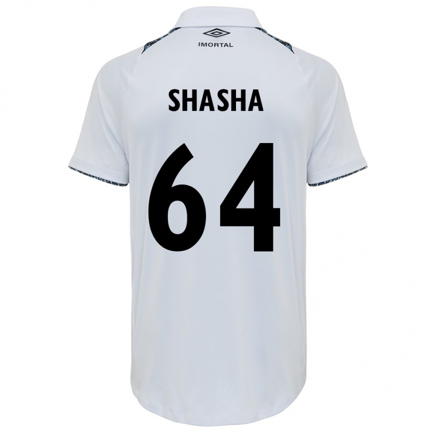 Men Football Shashá #64 White Blue Away Jersey 2024/25 T-Shirt Za