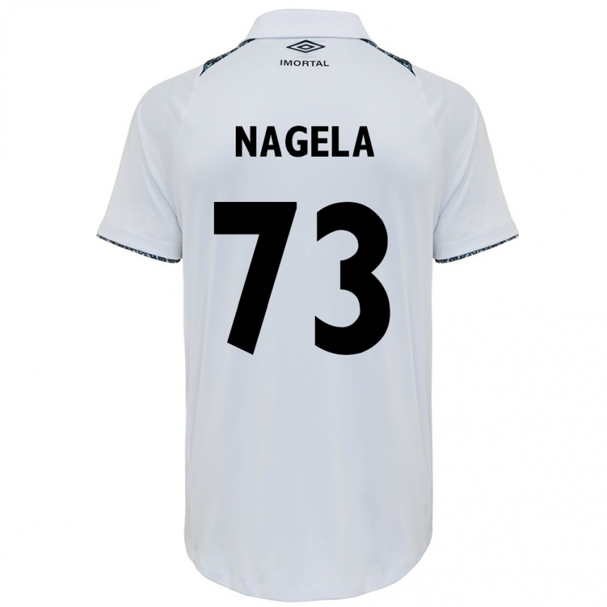 Men Football Nágela #73 White Blue Away Jersey 2024/25 T-Shirt Za