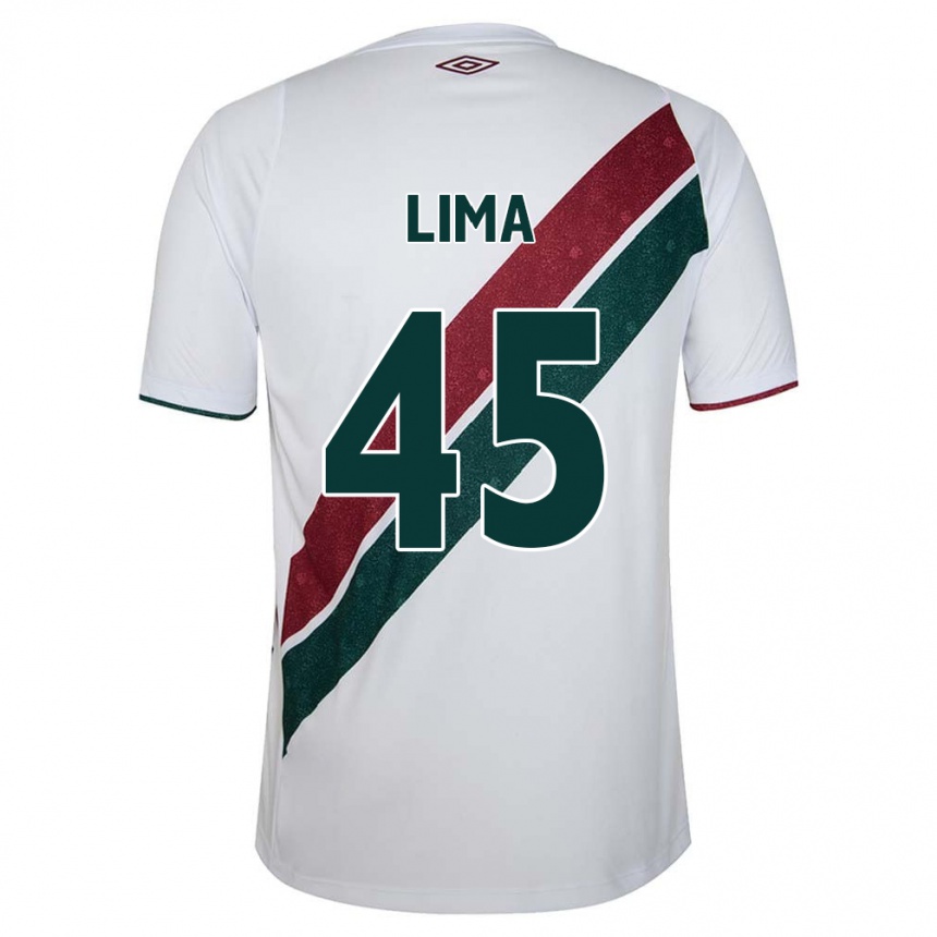 Men Football Lima #45 White Green Maroon Away Jersey 2024/25 T-Shirt Za