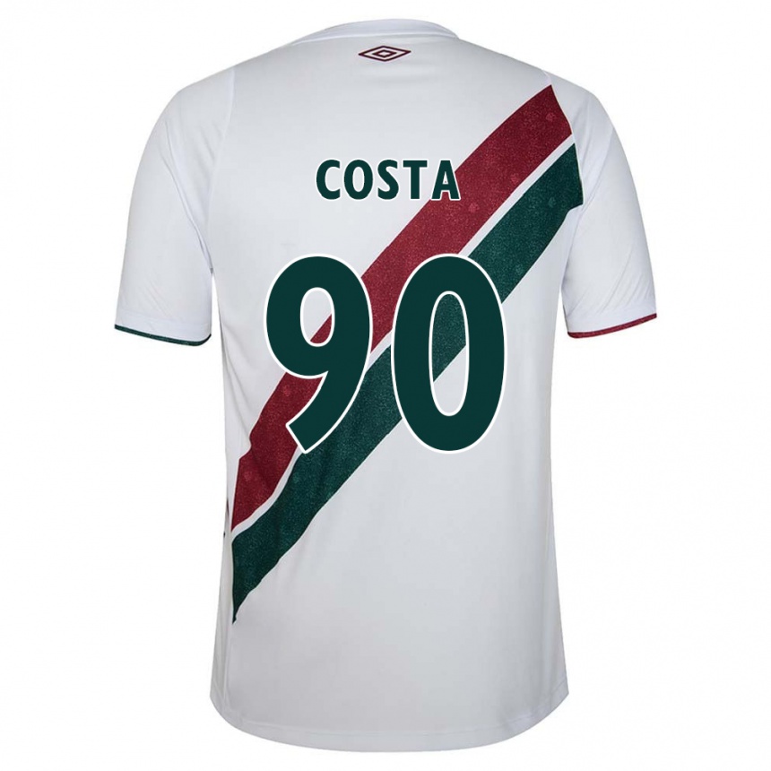 Men Football Douglas Costa #90 White Green Maroon Away Jersey 2024/25 T-Shirt Za