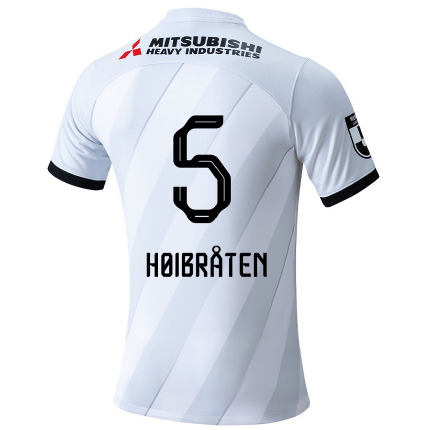 Men Football Marius Høibråten #5 White Grey Away Jersey 2024/25 T-Shirt Za