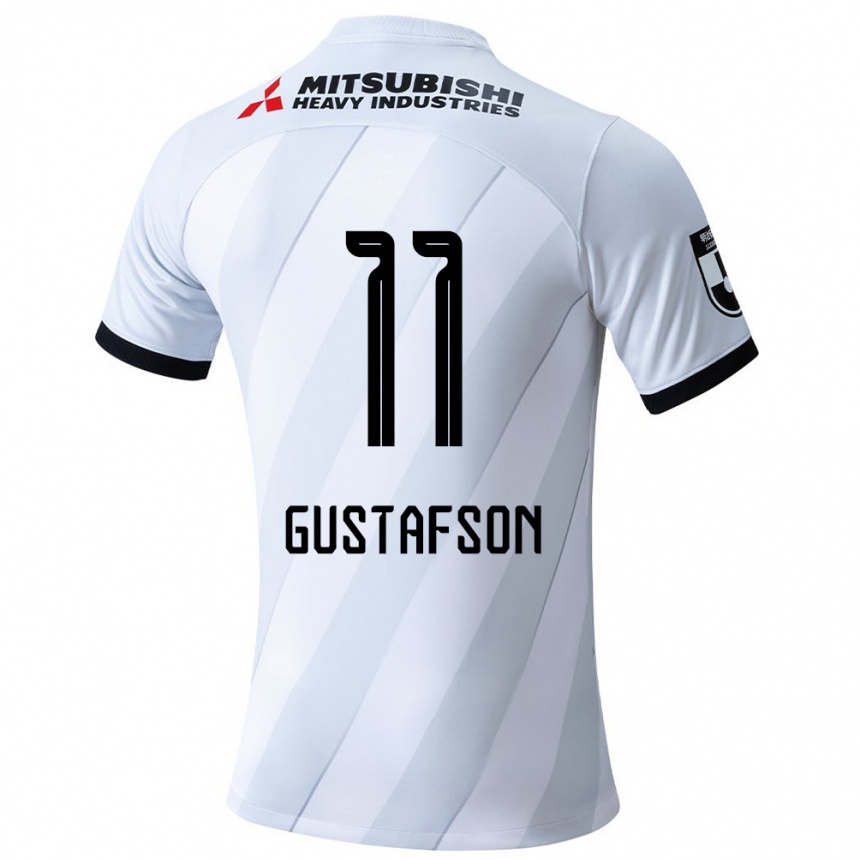 Men Football Samuel Gustafson #11 White Grey Away Jersey 2024/25 T-Shirt Za