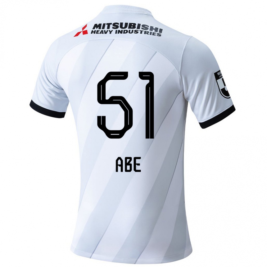 Men Football Shintaro Abe #51 White Grey Away Jersey 2024/25 T-Shirt Za