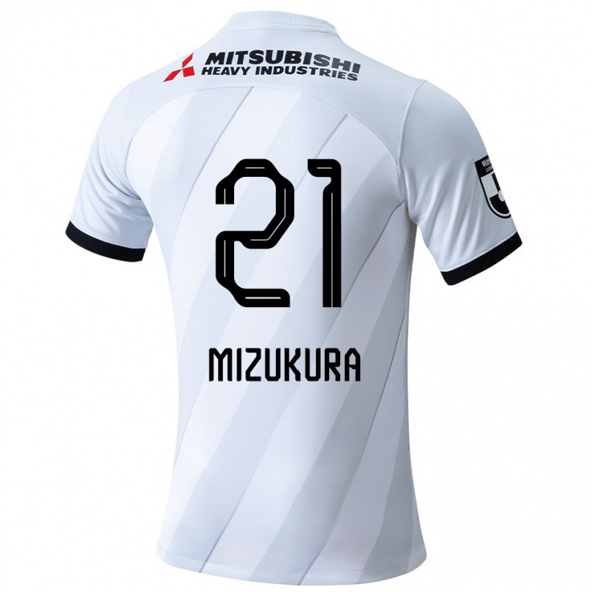 Men Football Kei Mizukura #21 White Grey Away Jersey 2024/25 T-Shirt Za