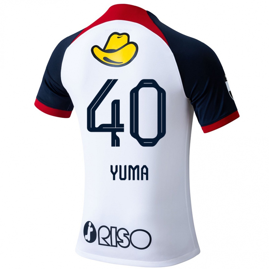 Men Football Yuma Suzuki #40 White Blue Red Away Jersey 2024/25 T-Shirt Za