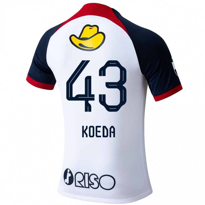 Men Football Gemma Koeda #43 White Blue Red Away Jersey 2024/25 T-Shirt Za