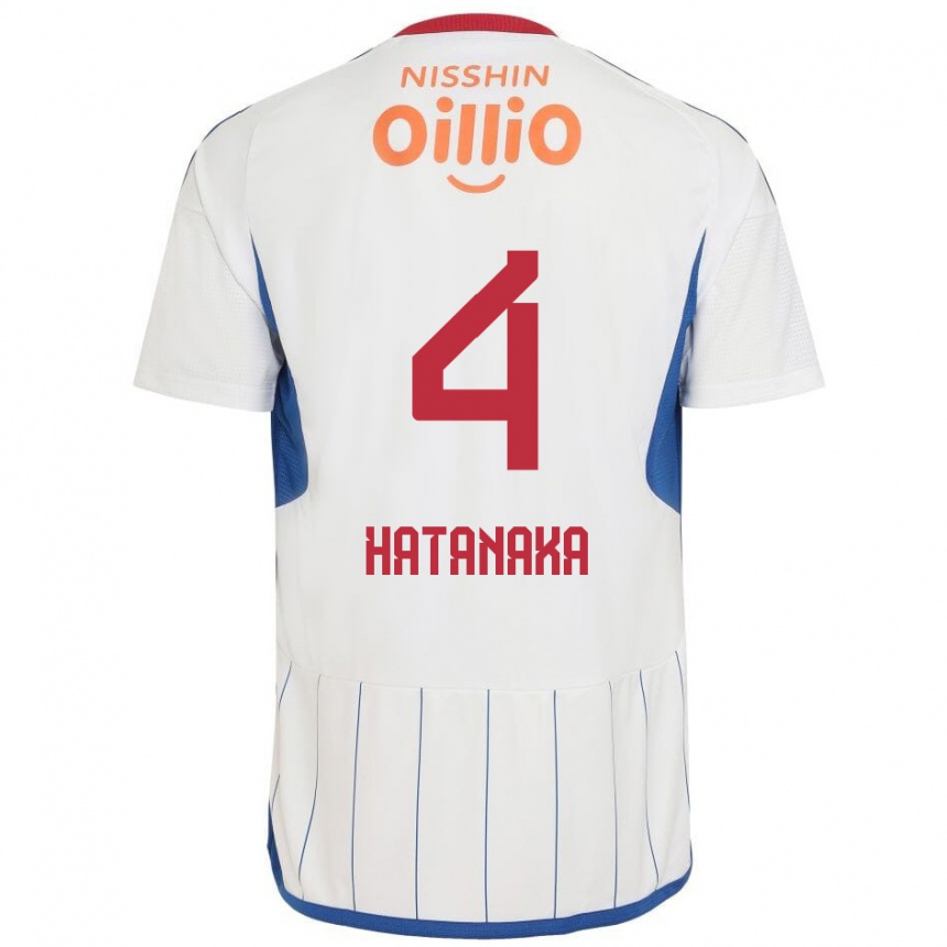 Men Football Shinnosuke Hatanaka #4 White Blue Red Away Jersey 2024/25 T-Shirt Za