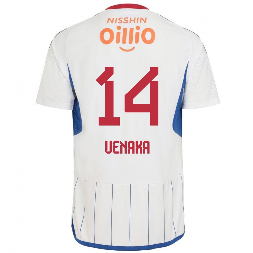 Men Football Asahi Uenaka #14 White Blue Red Away Jersey 2024/25 T-Shirt Za