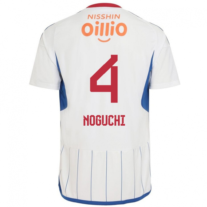 Men Football Reno Noguchi #4 White Blue Red Away Jersey 2024/25 T-Shirt Za