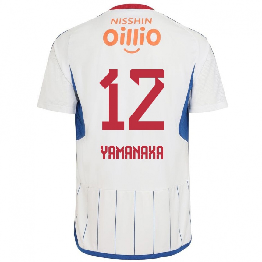 Men Football Yuki Yamanaka #12 White Blue Red Away Jersey 2024/25 T-Shirt Za