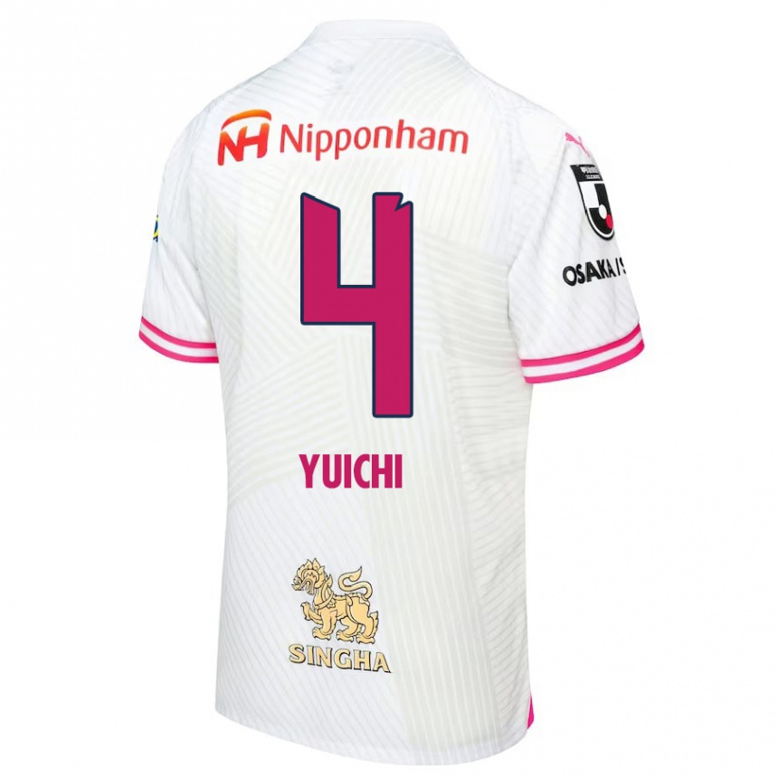 Men Football Yuichi Hirano #4 White Pink Away Jersey 2024/25 T-Shirt Za