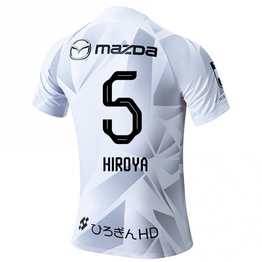 Men Football Hiroya Matsumoto #5 White Grey Black Away Jersey 2024/25 T-Shirt Za