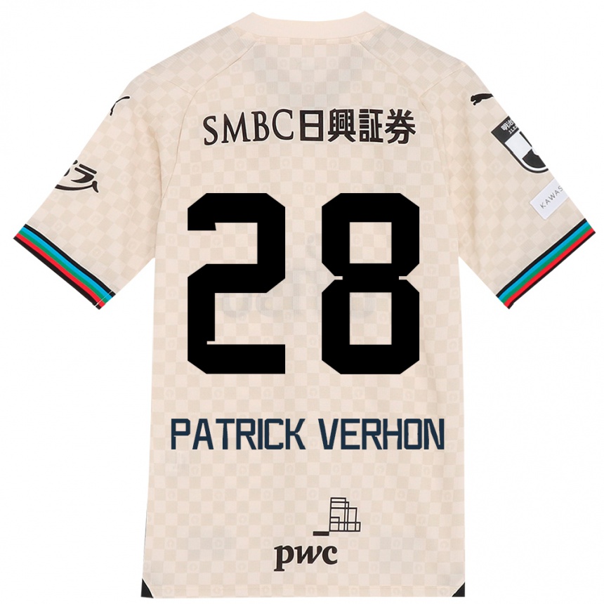 Men Football Patrick Verhon #28 White Gray Away Jersey 2024/25 T-Shirt Za