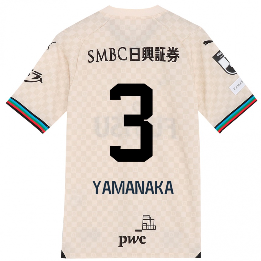 Men Football Daiki Yamanaka #3 White Gray Away Jersey 2024/25 T-Shirt Za