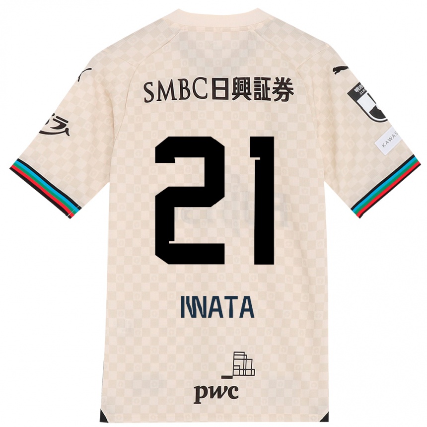 Men Football Kantaro Iwata #21 White Gray Away Jersey 2024/25 T-Shirt Za