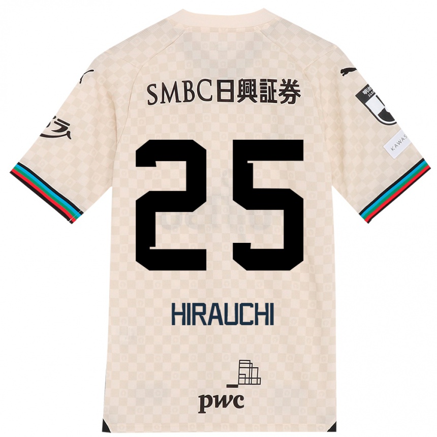 Men Football Issei Hirauchi #25 White Gray Away Jersey 2024/25 T-Shirt Za