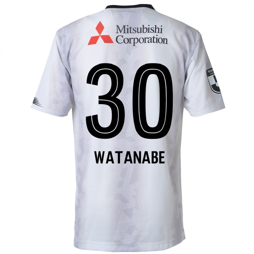 Men Football Matthew Watanabe #30 White Black Away Jersey 2024/25 T-Shirt Za