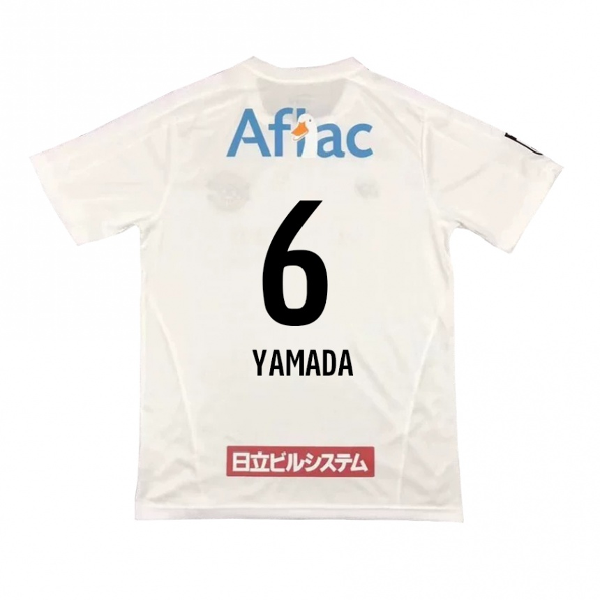 Men Football Yuto Yamada #6 White Black Away Jersey 2024/25 T-Shirt Za