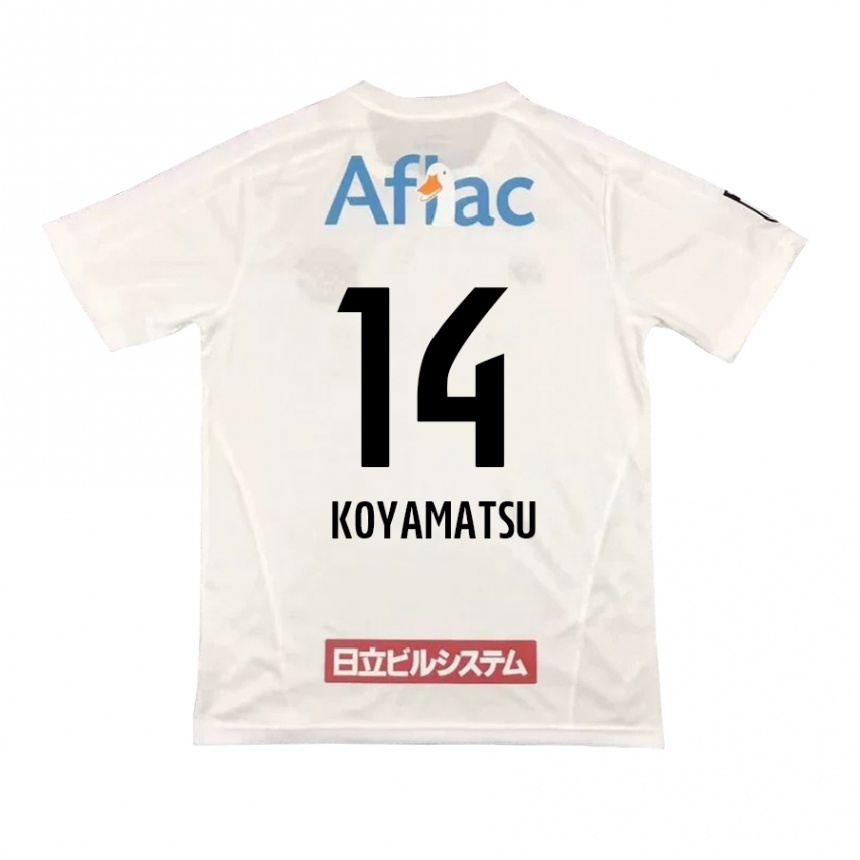 Men Football Tomoya Koyamatsu #14 White Black Away Jersey 2024/25 T-Shirt Za