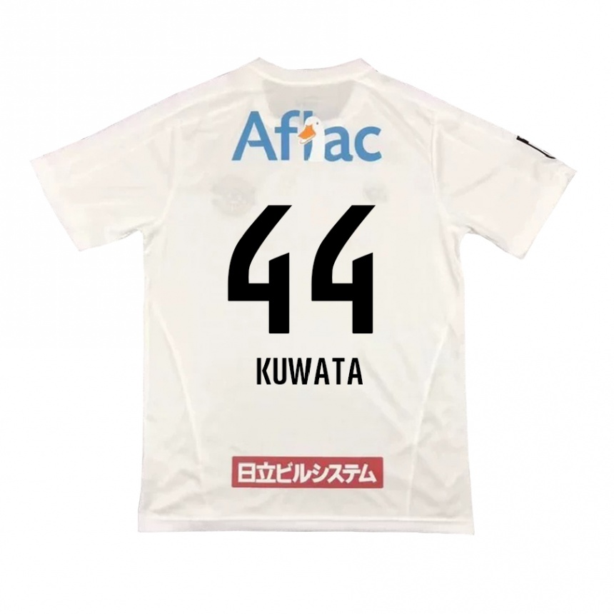 Men Football Taisei Kuwata #44 White Black Away Jersey 2024/25 T-Shirt Za