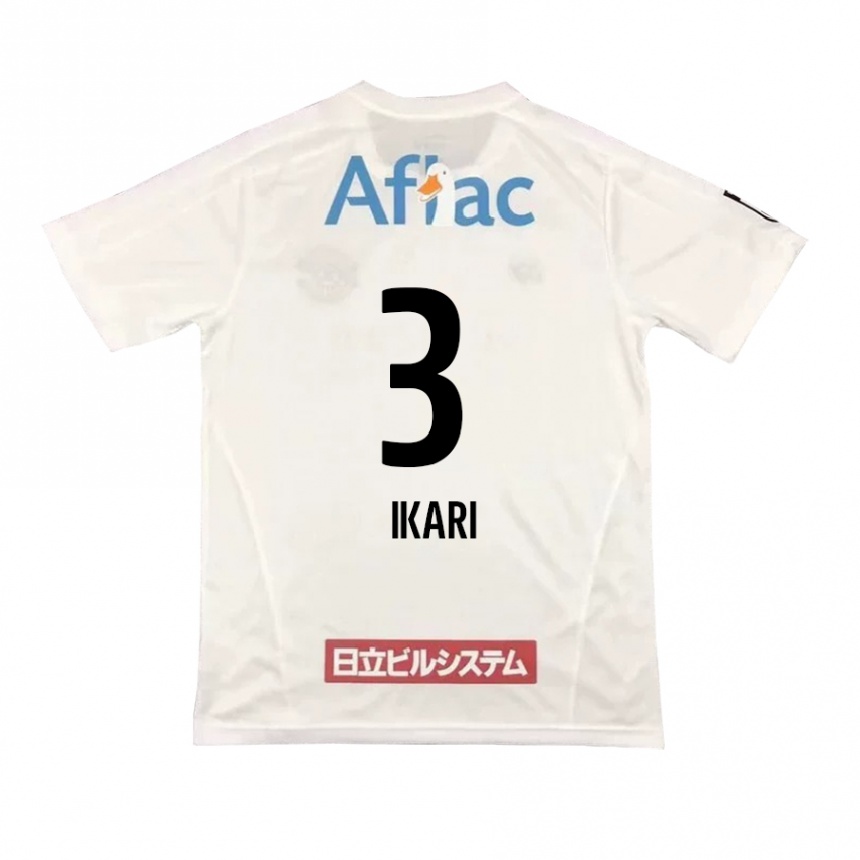 Men Football Tetta Ikari #3 White Black Away Jersey 2024/25 T-Shirt Za