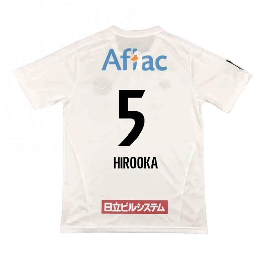 Men Football Eita Hirooka #5 White Black Away Jersey 2024/25 T-Shirt Za