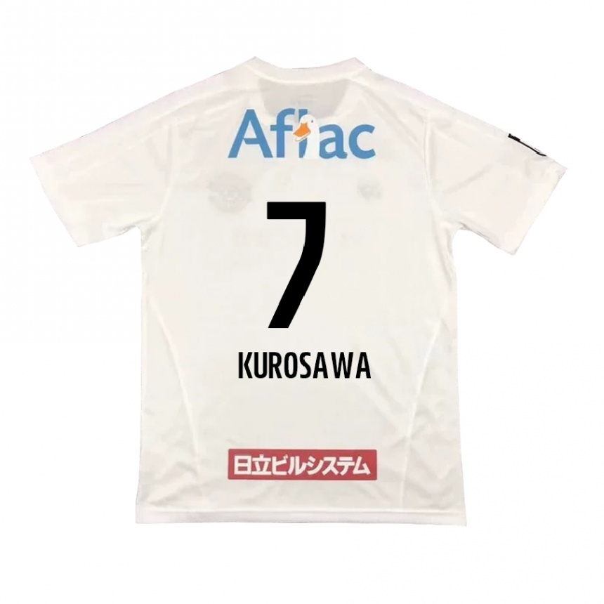 Men Football Shido Kurosawa #7 White Black Away Jersey 2024/25 T-Shirt Za