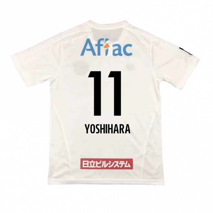 Men Football Futo Yoshihara #11 White Black Away Jersey 2024/25 T-Shirt Za