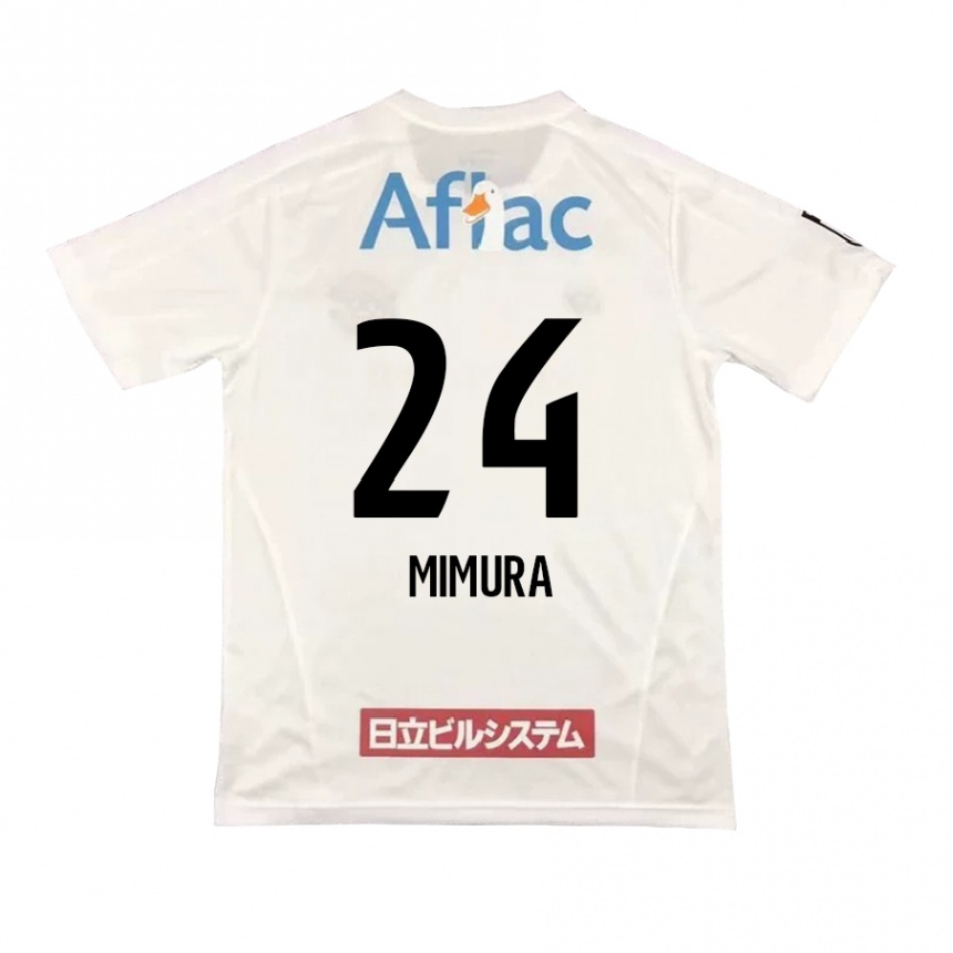 Men Football Kaname Mimura #24 White Black Away Jersey 2024/25 T-Shirt Za