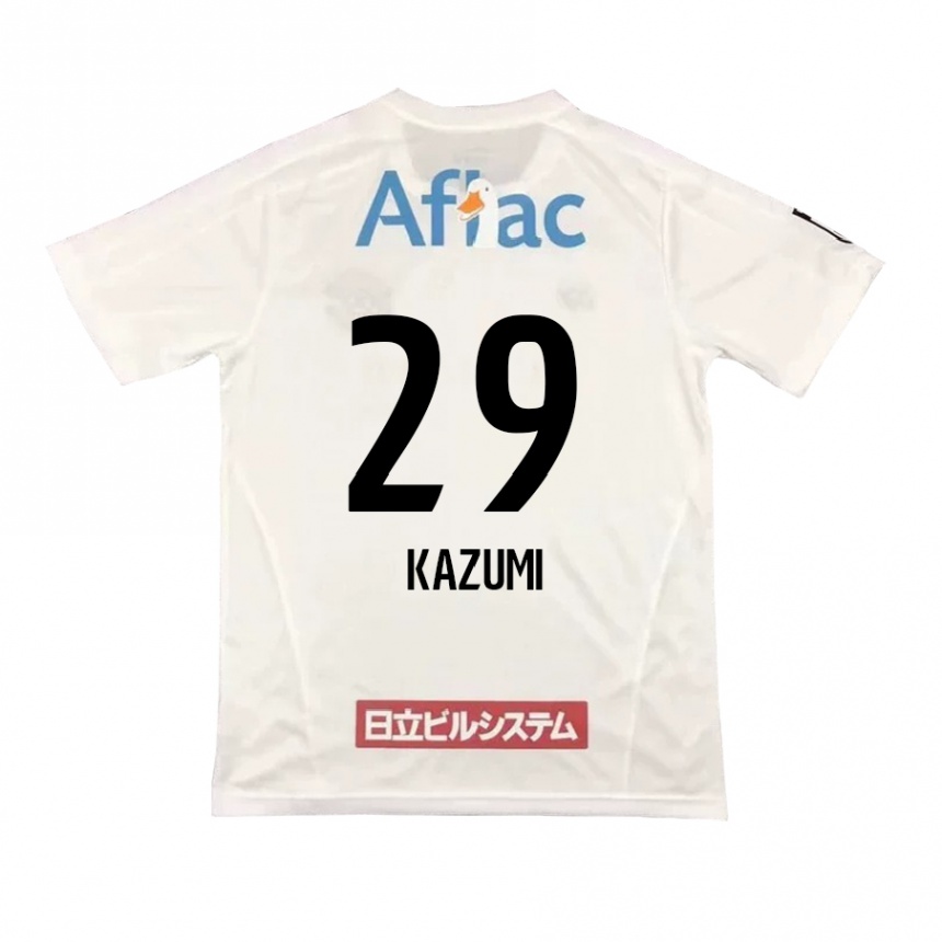 Men Football Takuto Kazumi #29 White Black Away Jersey 2024/25 T-Shirt Za