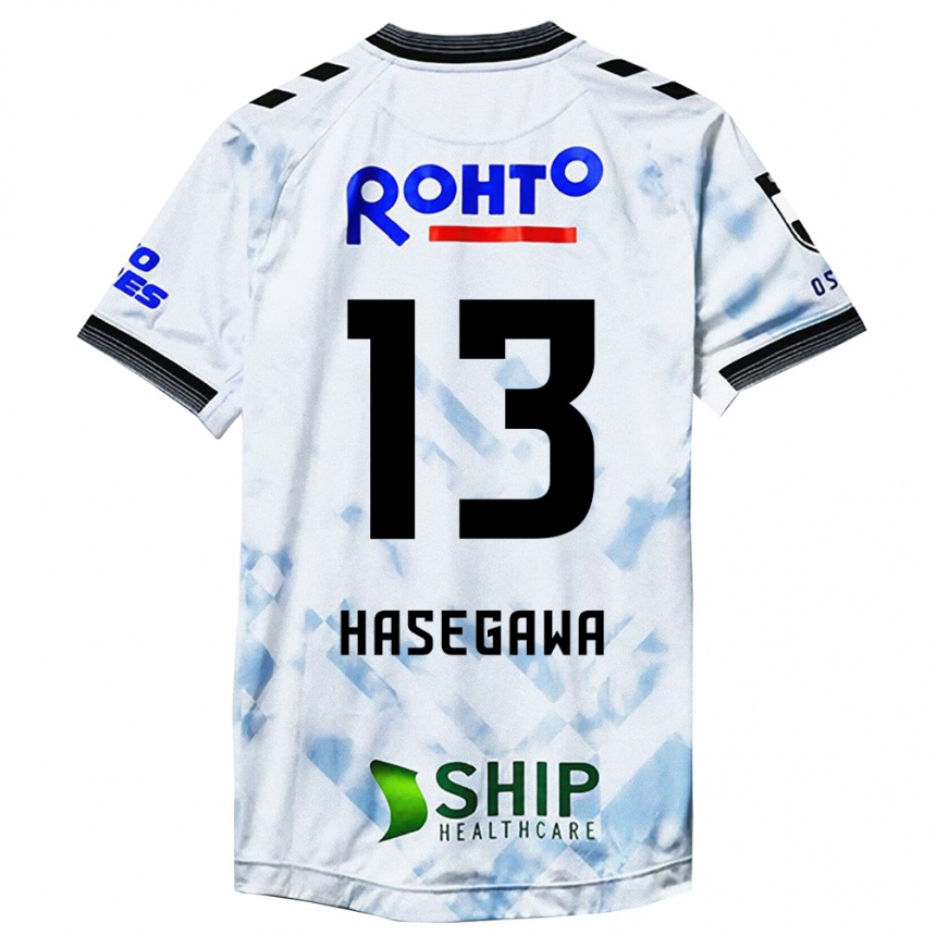 Men Football Kosei Hasegawa #13 White Black Away Jersey 2024/25 T-Shirt Za