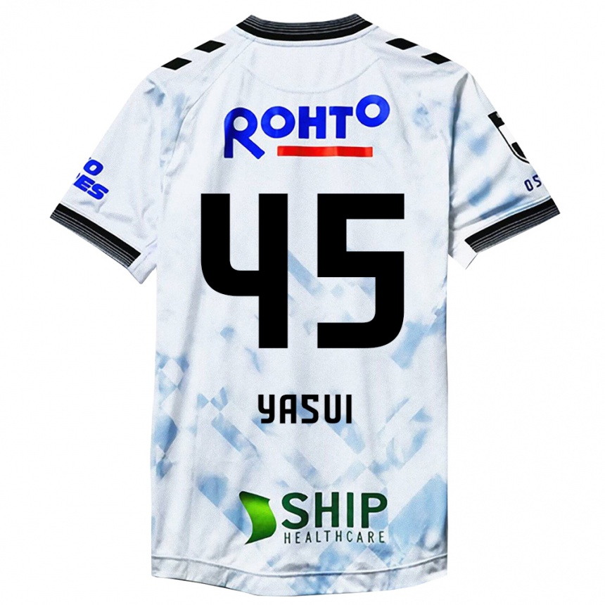 Men Football Tsukasa Yasui #45 White Black Away Jersey 2024/25 T-Shirt Za