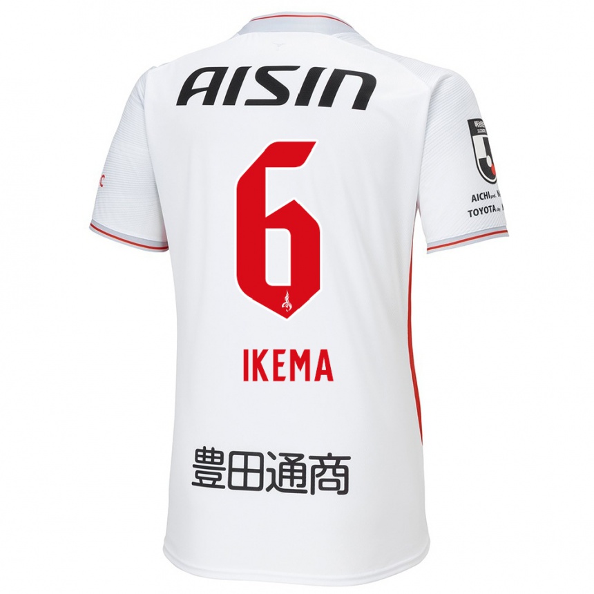 Men Football Kano Ikema #6 White Yellow Red Away Jersey 2024/25 T-Shirt Za