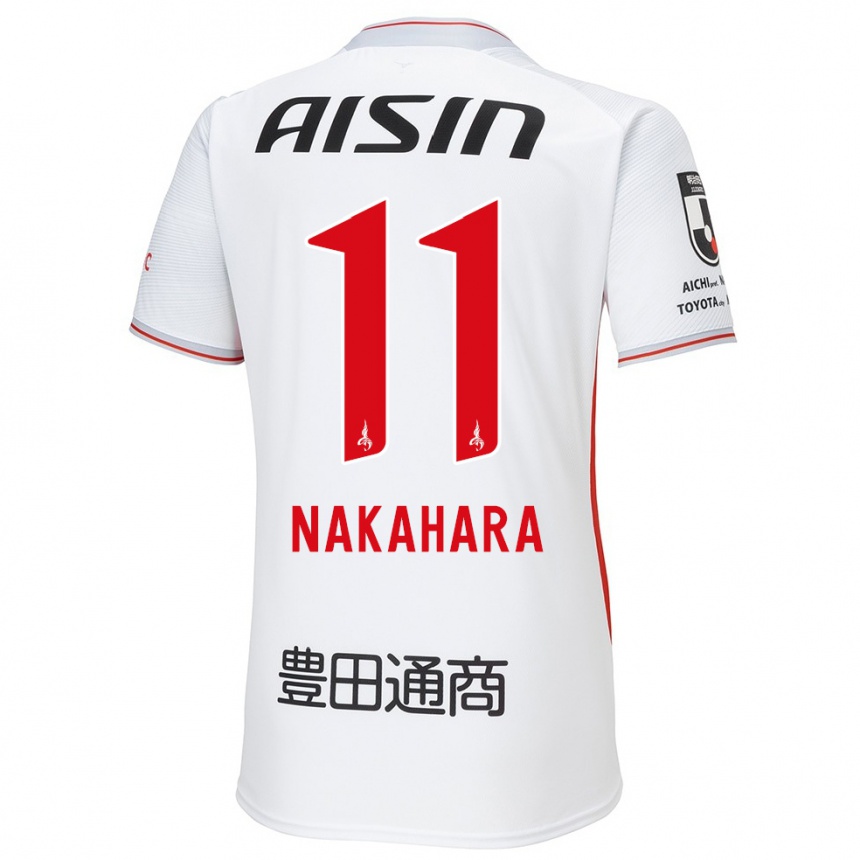 Men Football Sora Nakahara #11 White Yellow Red Away Jersey 2024/25 T-Shirt Za