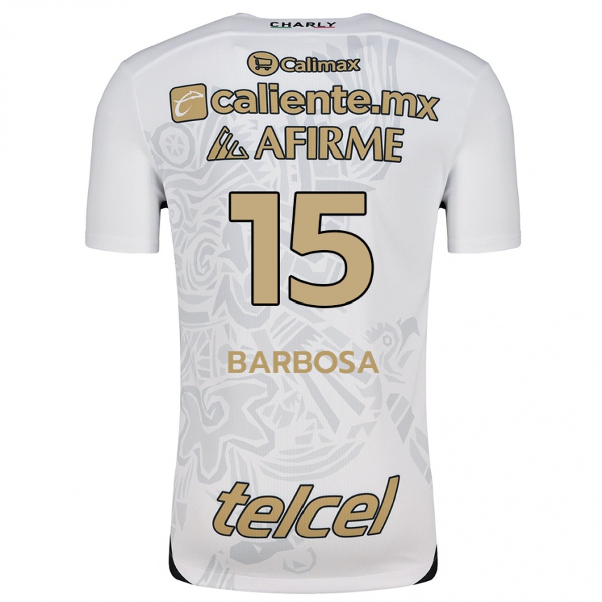 Men Football Diego Barbosa #15 White Black Away Jersey 2024/25 T-Shirt Za