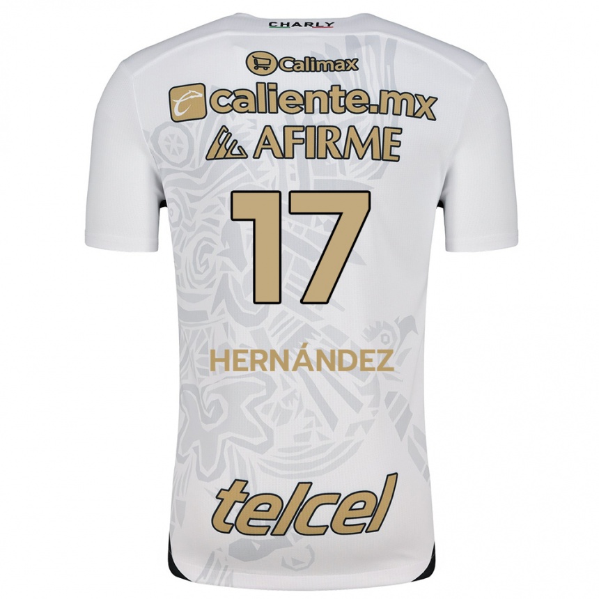 Men Football Rubén Hernández #17 White Black Away Jersey 2024/25 T-Shirt Za