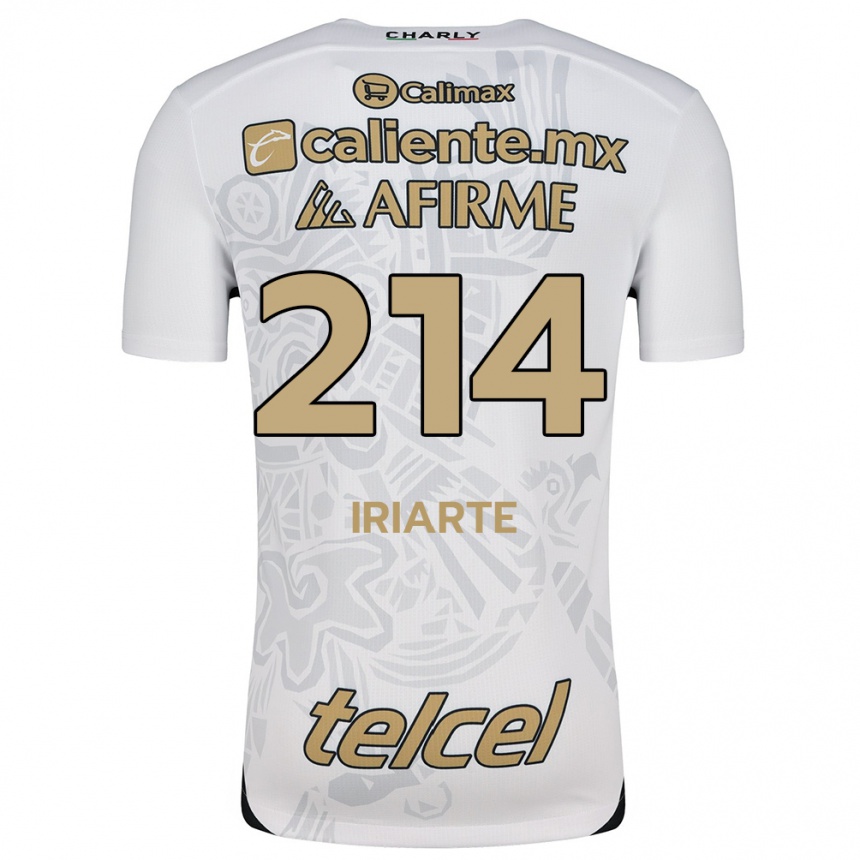 Men Football Oliver Iriarte #214 White Black Away Jersey 2024/25 T-Shirt Za