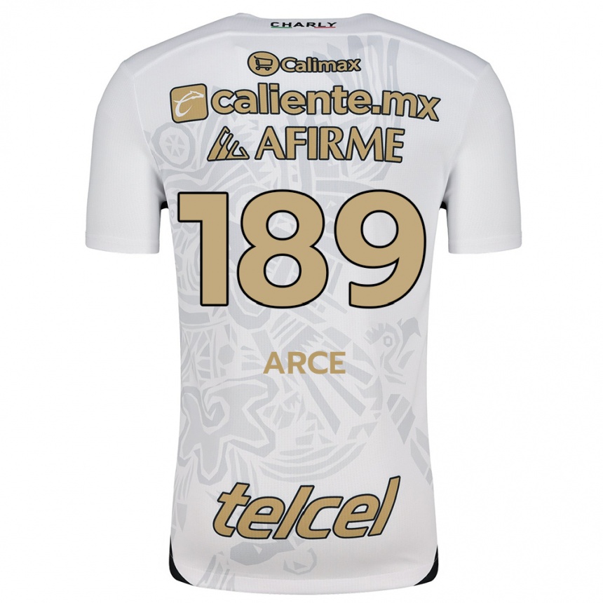 Men Football Diego Arce #189 White Black Away Jersey 2024/25 T-Shirt Za