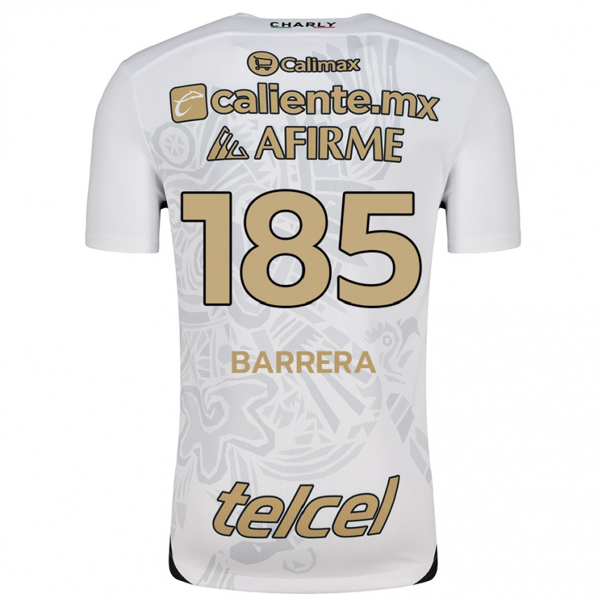 Men Football Geonathan Barrera #185 White Black Away Jersey 2024/25 T-Shirt Za