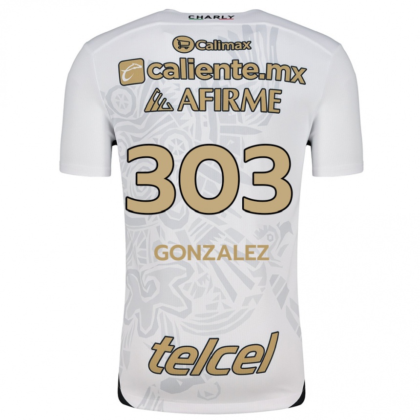 Men Football Osmar González #303 White Black Away Jersey 2024/25 T-Shirt Za