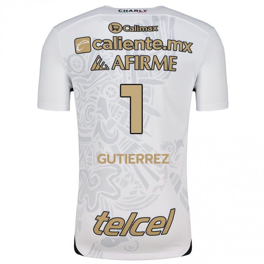 Men Football Alejandra Gutiérrez #1 White Black Away Jersey 2024/25 T-Shirt Za