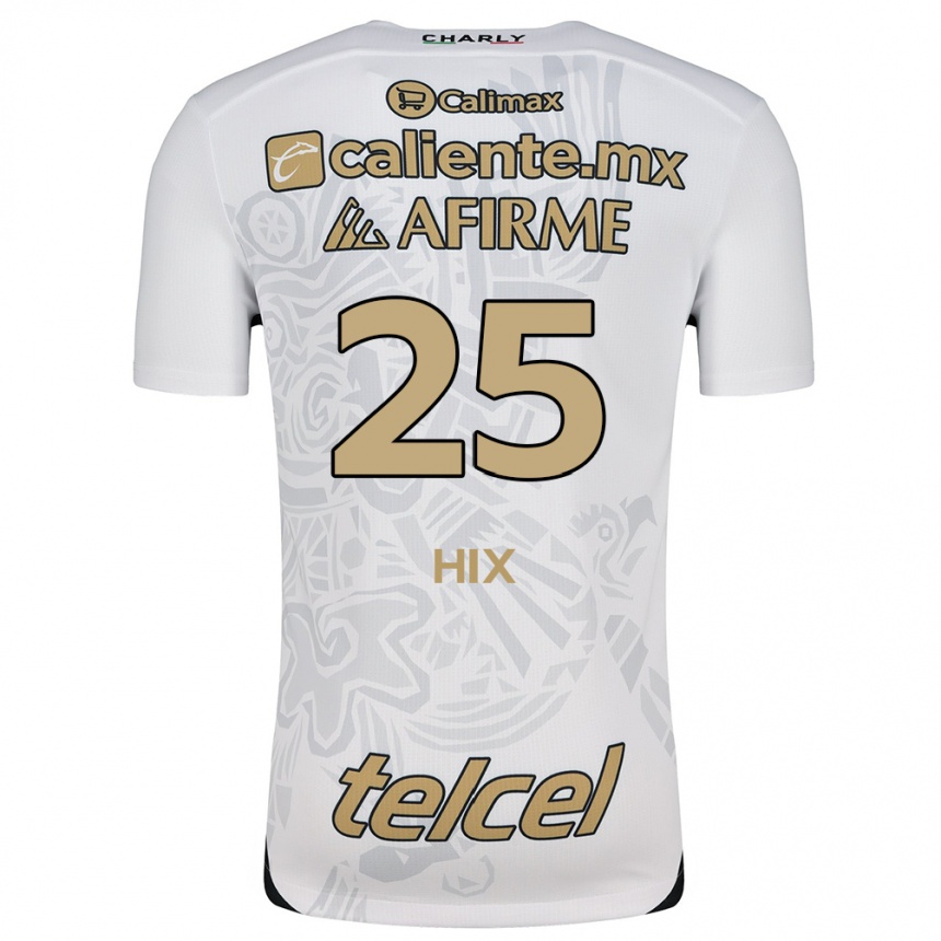 Men Football Angelina Hix #25 White Black Away Jersey 2024/25 T-Shirt Za